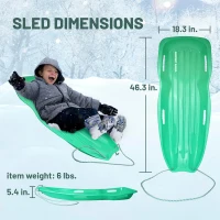 Slippery Racer Downhill Xtreme Flexible Snow Toboggan — Plastic Sled for Kids & Adults, Seats 1–2, with Pull Cord and Dual Handles(m-3)