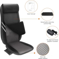 Snailax Shiatsu Back Massager with Heat — Seat Cushion with 8 Flexible Kneading Nodes, Vibration Seat, Detachable Neck Pillow, Anti-Slip Pad for Office & Home, Gift Option(m-6)