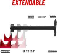 PRO BIKE TOOL Adjustable Horizontal Bike Wall Mounts (Set of 2) — Heavy-Duty Metal Arms, Space-Saving Garage Rack for Nearly Any Bike, Black/Red(m-3)