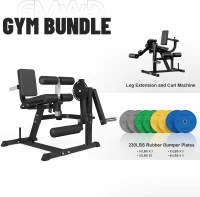 GMWD LE02 Plate-Loaded Leg Extension & Curl Machine, Adjustable Lower-Body Exercise Bench with Rotary Leg Attachment, Home Gym Thigh Trainer (Black)(m-2)