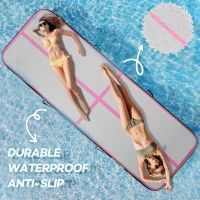 Air Tumble Track Mat with Electric Pump - Inflatable Gymnastics Mat 10ft/13ft/16ft/20ft, 4in or 8in Thick - Portable, Waterproof for Home Training, Cheer & Pool Use(m-5)