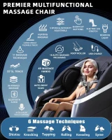 RelaxRelife 4D Full-Body Massage Chair with 166° Flexible SL Track, Reading Lamp, 18 Modes, 11 Techniques, 36 Airbags, Zero Gravity Recliner, Yoga Stretch & Foot Massage (Black)(m-3)