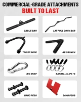 LS01 3-in-1 Lat Pulldown & Cable Row Tower with AB Crunch – Compact Pulley Station for Home Gym(m-7)