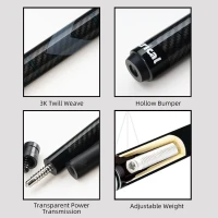 CRICAL 58"" Carbon Fiber Pool Cue – Professional Low-Deflection Billiard Cue with 12.5mm Tip & 3/8×8 Pin Joint(m-8)