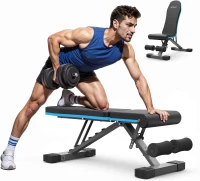 MERACH Foldable Weight Bench - Adjustable Incline Bench Press, 990 lb Capacity, 72 Training Angles for Full-Body Workouts(m-9)