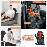 Heated and Cooled Massage Seat Cushion — Deep Vibration Therapy with Dual Adapters, Portable Chair Massager for Full-Body Comfort, Gift for Parents(m-5)