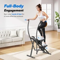 MERACH Power Climber – Compact Foldable Stair Stepper for Home Full-Body Workouts, Adjustable Handlebar and Extended Step Range(m-2)