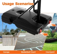 44"" Backboard Portable Basketball Hoop by AWII SPORT, Height Adjustable 4.8–10 ft for Kids, Youth and Adults — Outdoor/Indoor(m-6)
