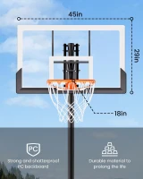 Mayfire Adjustable Kids Basketball Hoop — Portable Goal with Wheels, Height Adjustable (4.8–10 ft), 33"" Shatterproof Backboard, Ideal for Driveway or Backyard(m-3)