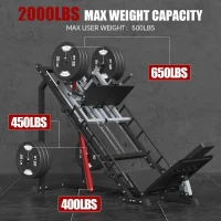 SPART 5-in-1 Iso Leg Press & Hack Squat Machine with Linear Bearing System, Adjustable Calf Raise, Commercial-Grade Leg Training Station with Plate Storage and Band Pegs(m-6)
