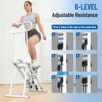 HXD-ERGO Vertical Climber Stepper for Home, Updated Model with 6 Resistance Levels and Adjustable Handlebars, Foldable Stair Climber for Total-Body Cardio(m-3)