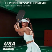 JOJOLEMON Shark 100 Carbon Fiber Pickleball Paddle - 16mm Shark Power Polymer (Polypropylene Honeycomb) Core for Enhanced Spin & Consistency(m-7)