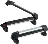 VEVOR Aluminum Ski & Snowboard Roof Rack — Holds up to 4 Pairs of Skis or 2 Snowboards, Locking, Rubber-Padded, Universal Fit for Most Crossbars(m-9)