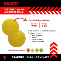 Velocity Lacrosse Balls — 1, 2, 3, 6, 12, 18, 24, 36, 60 & 120 Packs — SEI Certified, NOCSAE Standards(m-3)