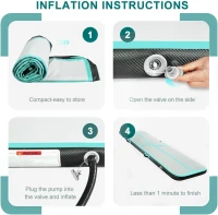 Portable Inflatable Gymnastics Air Track — 6ft/10ft/13ft/16ft/20ft, 4in or 8in Thickness with Included Electric Pump — Ideal for Training, Cheer, Yoga, Pool and Beach(m-6)