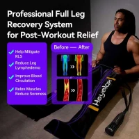 Heyelax Medical-Grade Leg Compression Massager — Thigh-to-Foot Recovery Boots with 6 Modes, 3 Pressures (100/120/140 mmHg) and Fast Pump (Small)(m-3)