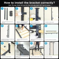 Kipika 2 x 2-inch Swedish Wall Ladder – Wall-Mounted Pull-Up Bar & Suspension Trainer with 1-inch Holes, Solid Wood Grips, Power Rack Compatible Gymnastic Stall Bar for Home, School and Wall Gyms(m-9)