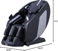 MassaMAX 4D Full-Body Massage Chair with Zero Gravity, Extendable Footrest, SL-Track, 15 Programs, AI Voice Control, Yoga Stretch, Foot Rollers, Lumbar & Calf Heating, Includes Cover (Black)(m-3)