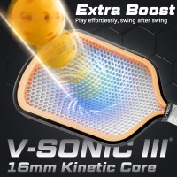 Advanced Pickleball Paddle — Ti-Carbon Hybrid Face, V-SONIC III 16mm Core, Large Sweet Spot, Mid-Weight, Extended Grip — USAPA Approved(m-3)