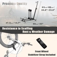 BIKE HAND Vertical Bike Stand for Fat Bikes — Adjustable Vertical & Horizontal Rack for Snow/Fat/MTB and 700c Bikes, Supports Tires up to 5-inch, up to 29-inch Wheels(m-5)