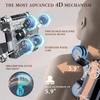 4D Full Body Massage Chair Recliner with Voice Control, 53.14"" SL Track, Electric Calf Extension, 12 Auto Modes, USB-C, Bluetooth Speakers & TFT Screen(m-3)