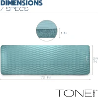 Tone Fitness 1-Inch Thick High-Density Mat for Yoga & Home Gym — Non-Slip Surface with Carry Strap (24"" x 72"")(m-4)