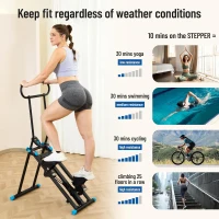 HXD-ERGO Home Stair Climber, New Model Vertical Stepper with 6-Level Adjustable Resistance and 3-Position Handlebar, Folding Full-Body Cardio Machine for Men & Women(m-6)