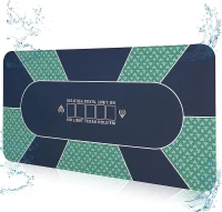94"" x 47"" Waterproof Poker Table Mat — Super-Soft Texas Hold'em Surface with Smooth Premium Finish, Portable Zipper Carry Bag for Parties and Casino Nights(m-1)