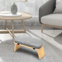 Bamboo Folding Meditation Bench Stool with Cushion — Seiza Kneeling Prayer Bench (Grey)(m-2)