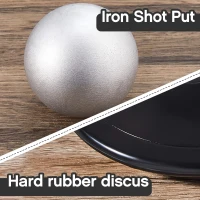 Deekin 2-Piece Training Set — 1.6 kg Rubber Discus + 12 lb Shot Put (Black) for School Track & Field Practice(m-5)