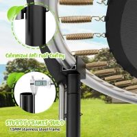 GIGU Outdoor Trampoline (10/12/14/15/16 ft) with Enclosure Net, Ladder & Anti-Rust Coating – Recreational, ASTM & CPSIA Approved(m-6)