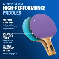 PRO-SPIN All-in-One Portable Ping Pong Set - Retractable 72"" Net for Any Table, 4 Paddles, 6 Balls and Carry Case - Family-Friendly Table Tennis Gift(m-7)