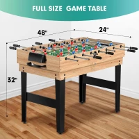 48"" 12-in-1 Combo Game Table — Ping Pong, Foosball, Air Hockey, Pool & More with Accessories for Game Rooms and Family Nights(m-4)