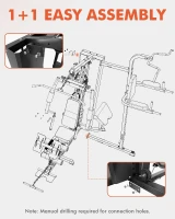 Mikolo Home Gym Station — Multifunctional Full-Body Workout Machine with 150 lb Weight Stack, Over 90 Exercises(m-7)