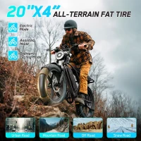 TST 20-inch Electric Dirt Bike for Adults — 750W/1500W Peak Motor, 28 MPH, 48V 15Ah/25Ah Removable Battery, Fat Tires, Hydraulic Suspension, 7-Speed(m-5)