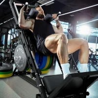 RitFit Adjustable Leg Press & Hack Squat Trainer with Included Weight Plates — Linear Bearing Home Gym Equipment for Total Lower-Body Development with Weight Storage(m-8)