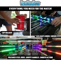 PartyLife 48"" Foosball Table with Folding Steel Legs, Optional LED Lighting, Smooth Play Surface(m-4)