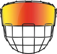 GY Hockey Full-Face Shield & Cage Combo - A3 Steel Wire Cage with Polycarbonate Visor and Floating Chin Cup(m-1)