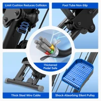 Foldable Vertical Climber Stair Stepper – Compact Home Cardio Machine with Adjustable Handle (46/48/50in) and Anti-Slip Pedals, Supports 310lbs(m-8)