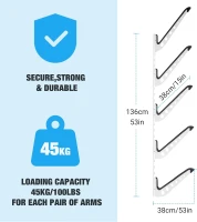 5 Board Surf Rack Wall Mount - Adjustable Wall Hangers for Surf, Wake, Snow Boards(m-3)