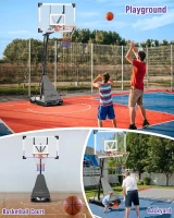 TONBUX Portable Basketball Hoop — 44/48-inch Shatterproof PC Backboard, Stepless Height Adjustment 5.25–10 ft for Kids, Teens & Adults (Backyard, Driveway, Indoor)(m-5)