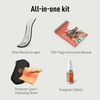 SIDEKICK Echo Muscle Scraper — Stainless Steel Gua Sha with Patented Anti-Fatigue Grip, Full Kit for IASTM & Muscle Pain Relief(m-6)