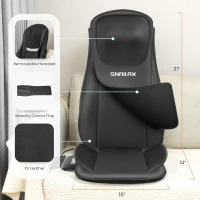 Snailax Shiatsu Neck & Back Massager with Heat - Height-Adjustable Neck Rollers, Compression Seat Pad with Vibration, Full-Body Massage Chair Cushion - Gifts for Men & Women(m-7)