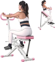 SogesHome Foldable Row-and-Squat Trainer for Home Workouts — Adjustable Resistance Bands, Female-Friendly Design, Glute & Core Focus, 330 lb Capacity(m-1)