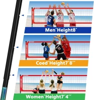 Outdoor Heavy-Duty Volleyball Net Set — Anti-Sag Design with Adjustable Aluminum Poles, Integrated Winch, Portable for Backyard, Grass & Beach(m-4)