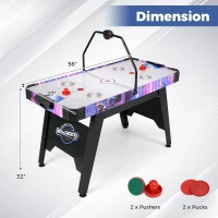 Goplus 56-inch Air Hockey Arcade Table with 12V High-Performance Motor, Digital LED Scoreboard, 2 Pucks & 2 Pushers — Home, Office, Game Room(m-7)