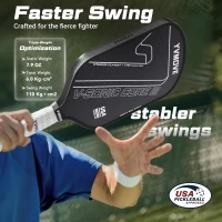 Advanced Pickleball Paddle — Ti-Carbon Hybrid Face, V-SONIC III 16mm Core, Large Sweet Spot, Mid-Weight, Extended Grip — USAPA Approved(m-8)