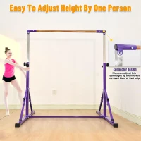 MARFULA Foldable Gymnastic Kip Bar Set with Mat — 4ft Width, 5ft Base, Adjustable Height (36""–60""), Professional Training Equipment for Kids, Home & Club(m-5)