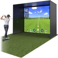 GoSports Golf Simulator Enclosure Kit with Frame and HD Impact Screen – Options: 10x8, 12x9, 14x8 ft(m-1)