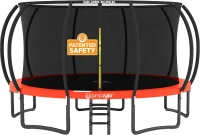 JUMPZYLLA Outdoor Trampoline 8FT/10FT/12FT/14FT/15FT/16FT with Safety Enclosure & Ladder, ASTM F381-16 Certified Recreational Trampoline for Kids and Adults, Anti-Rust Powder-Coated Frame(m-1)